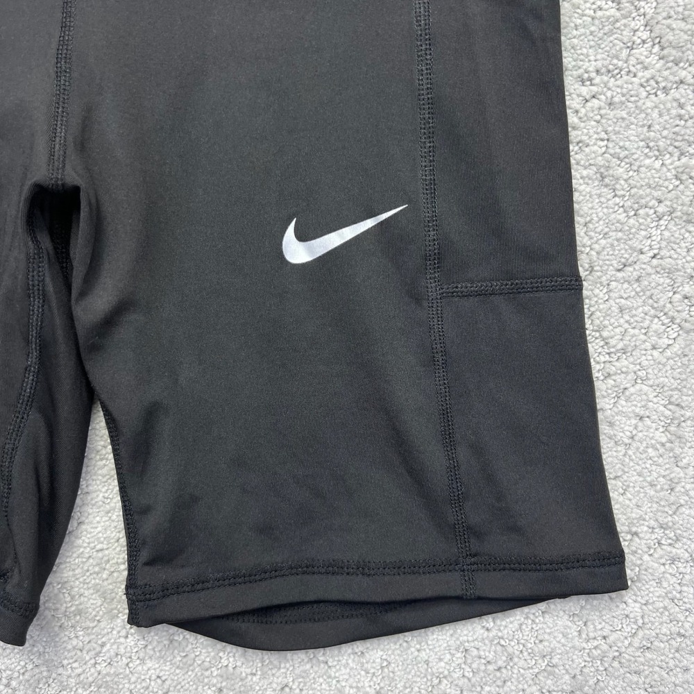 Nike Pro Combat Dri-Fit Compression Shorts Womens L Black Side Pockets Workout - Picture 4 of 11